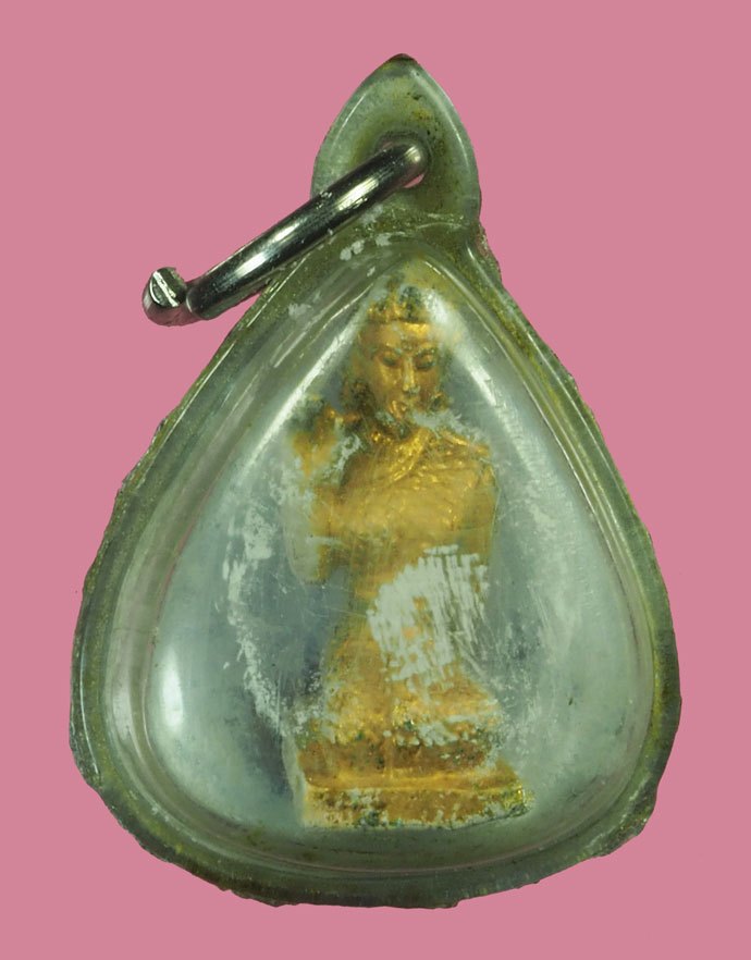 *40323 พระนางกวักผูกพัทธสีมา หลวงพ่อทิม วัดระหารไร่ ระยอง ปี 2517 เนื้อตะกั่ว ชุบทอง 67