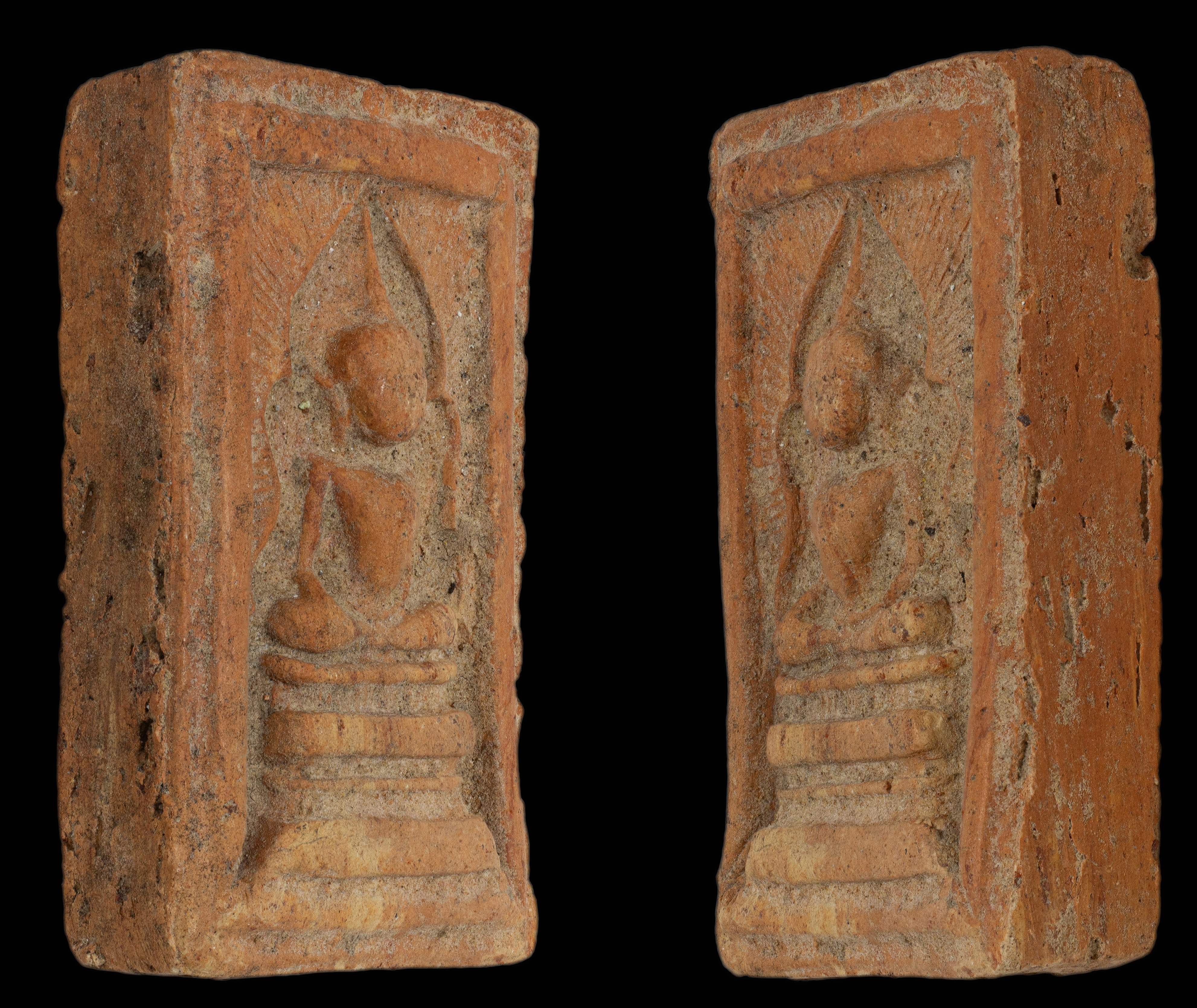 พระสมเด็จหลวงพ่อกวย พิมพ์แหวกม่าน ลงกรุ เนื้อดิน วัดโฆสิตาราม ยุคต้น ช่วงปี 2500