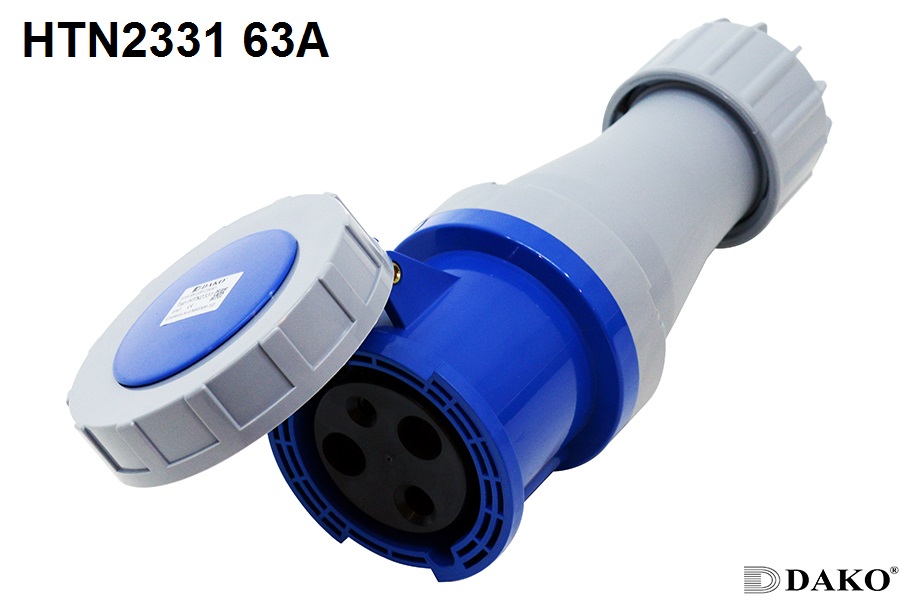 HTN2431 ปลั๊กตัวเมียกลางทาง 2P+E 125A 230V IP67"DAKO"