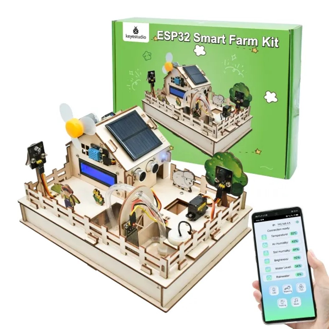 KEYESTUDIO ESP32 IOT Smart Farm Starter Kit ชุดส่งเสริมการเรียนรู้ ฟาร์มอัจฉริยะ ESP-32 ชุดประกอบ ชุดเริ่มต้นเรียนรู้ Arduino Scratch 3.0