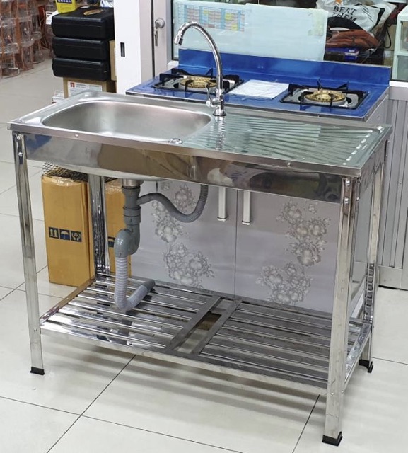Dyna Home ฟรี ก๊อกน้ำ ซิ้งค์ล้างจาน รุ่น FS-9643-JT อ่างล้างจาน ขนาด 96x43x85 ซม. สแตนเลสทั้งตัว