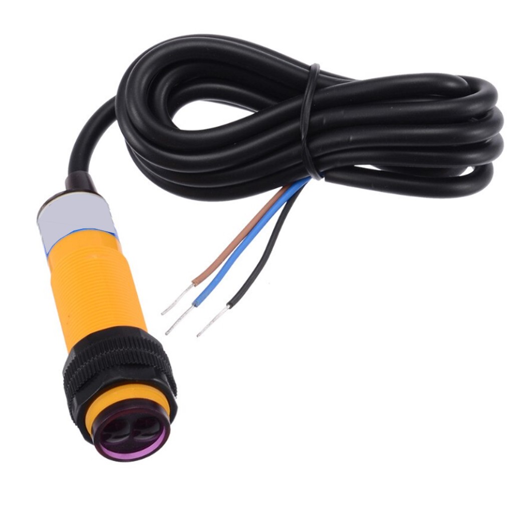 (1ชิ้น) AD021 เซ็นเซอร์ตรวจจับวัตถุ เซนเซอร์ตรวจจับสิ่งกีดขวาง ด้วยอินฟาเรด ปรับระยะได้ 3-80ซม. E18-D80NK 5VDC Adjustable Infrared Sensor Switch 3-80cm NPN NO (เซนเซอร์ขนาด 70mm) for Arduino