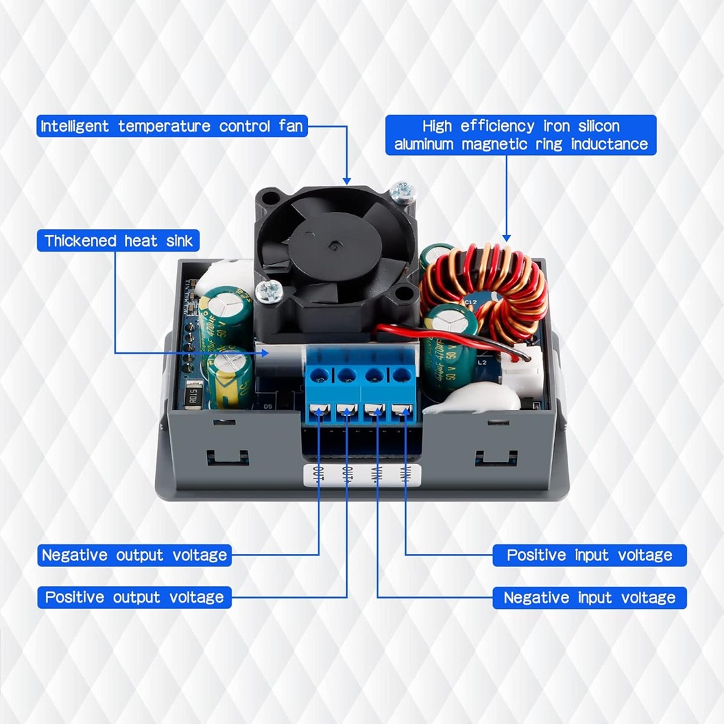 ZK-5KX โมดูลปรับ เพิ่ม-ลด แรงดันไฟฟ้า Step Up-Step Down DC Buck Boost Converter 6-30V to 0.6-30V 5A 80W โมดูลแปลงไฟ ตัวปรับเพิ่ม-ลดแรงดันไฟ Stabilized Regulator Module