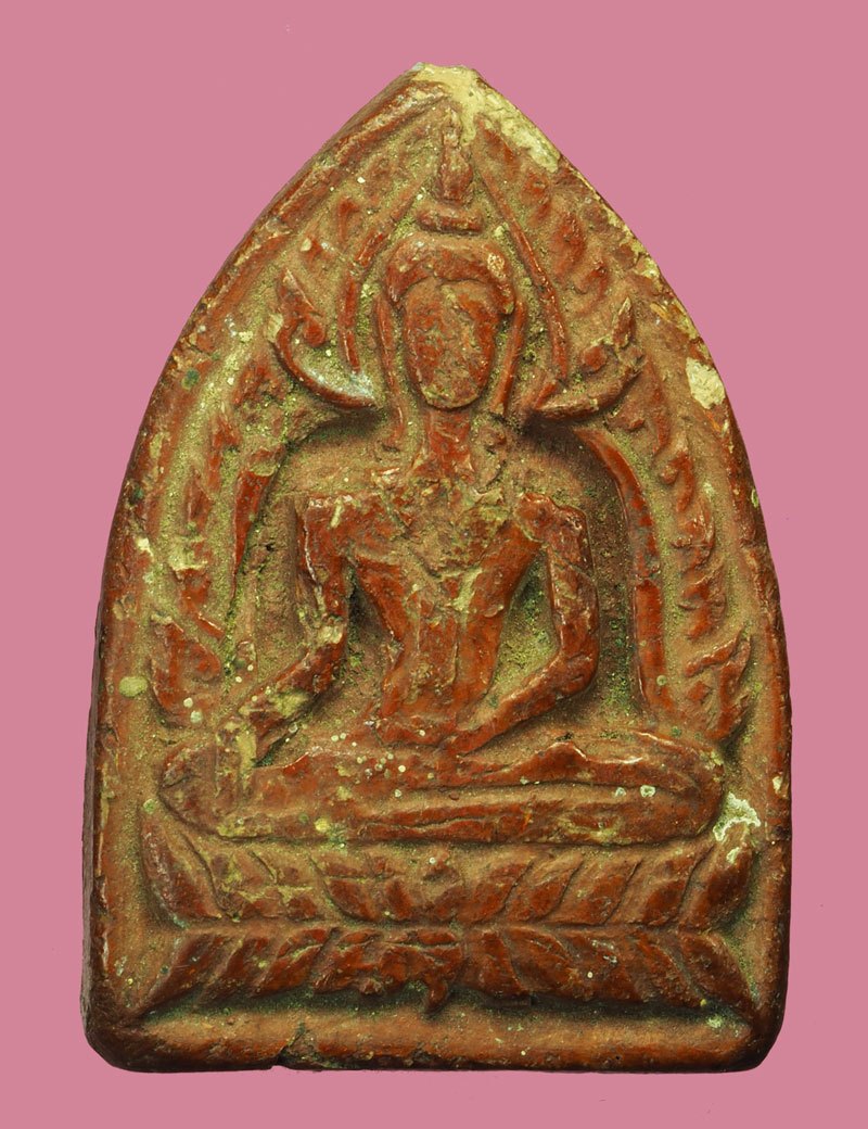 *40170 พระพุทธชินราช วัดถ้ำกระบอก สระบุรี เนื้อดินผสมผงว่าน เคลือบเเล็ค 81