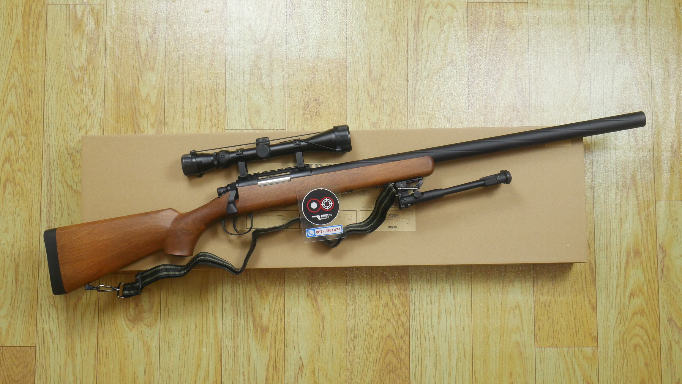 WELL MB03 อัพเกรด 2025 Sniper Rifle (ไม้เทียม) ครบเซต กล้อง+ขาทราย พร้อมเล่น