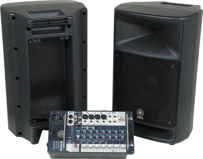 Yamaha ดเครื่องเสียง Portable PA System พร้อม Powered Mixer 250 W รุ่น STAGEPAS 500