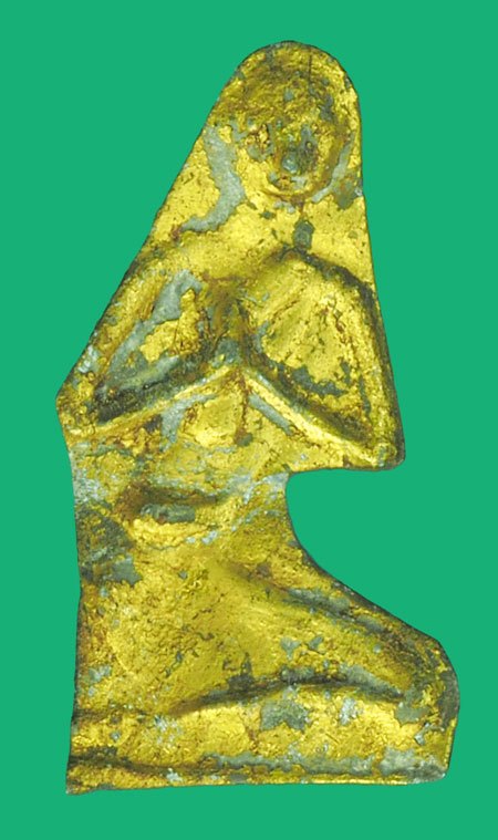 *39721 พระพิมพ์ พระอัครสาวก กรุวัดเก่งจีน ระยอง เนื้อชินตะกั่วลงทอง 67