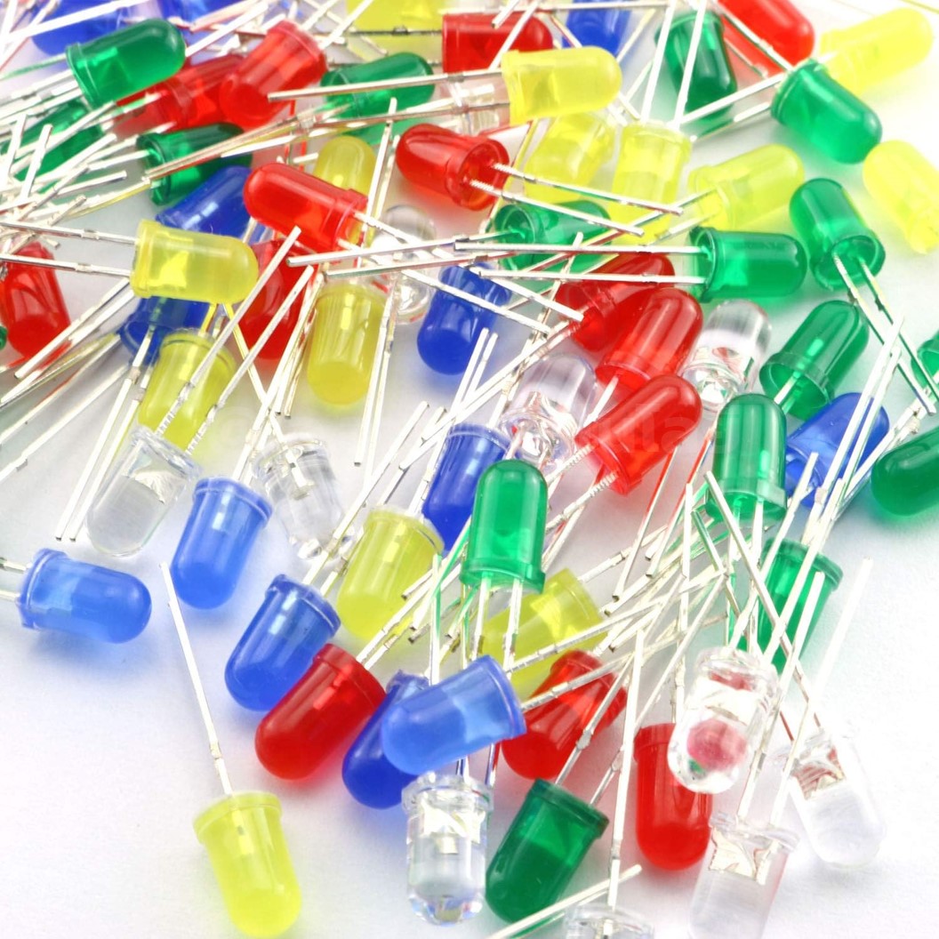 LED200 ชุดหลอดไฟ LED 3mm 5mm 200ชิ้น 5สี สีแดง เขียว เหลือง น้ำเงิน ขาว สีละ 20ชิ้น หลอดไฟแอลอีดี หลอดไฟทดลอง ชุดทดลอง