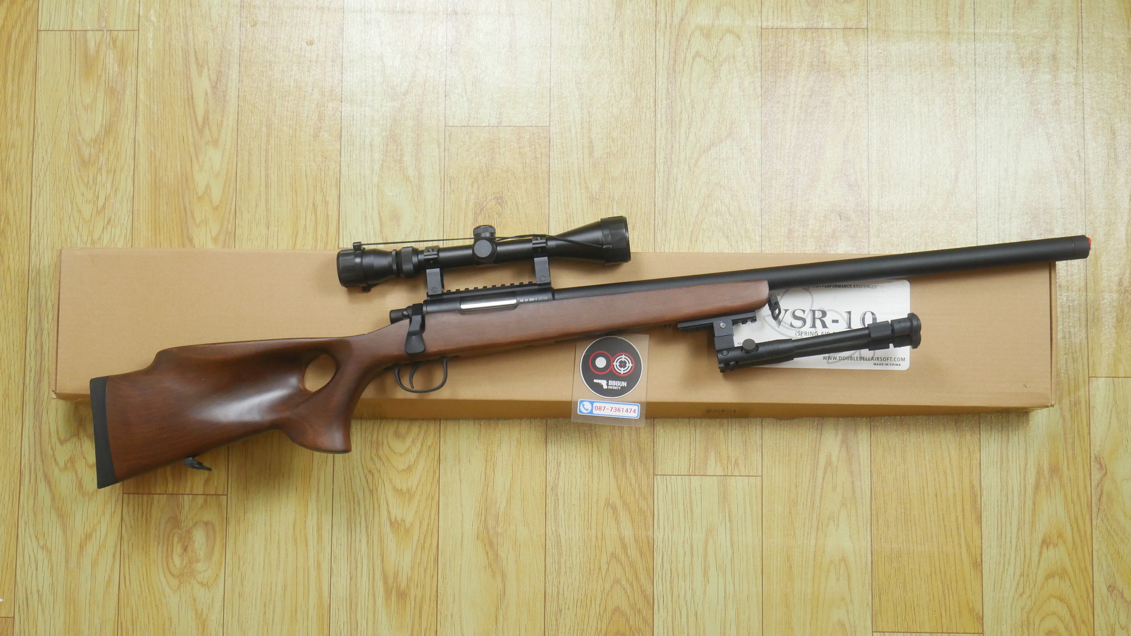 บีบีกันสไนเปอร์ไรเฟิล Double Bell 204-1 VSR-10 พันท้ายไม้แท้ Varmint Thumbhole Air Cocking BB GUN Sniper Rifle