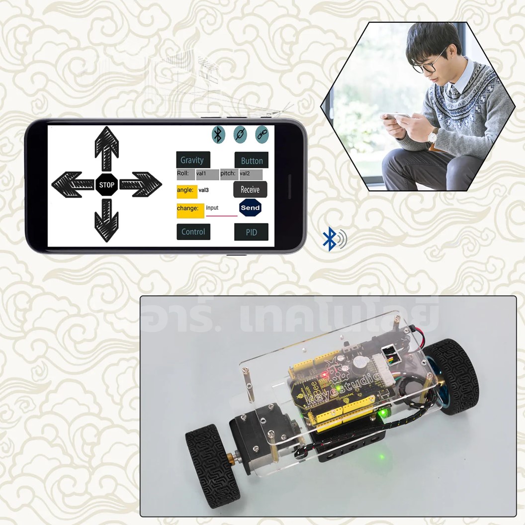 KEYESTUDIO KS0193 Self-Balancing Robot Car Kit For Arduino ชุดหุ่นยนต์ทรงตัวอัตโนมัติ บาลานซ์โรบอท Balancing Robot