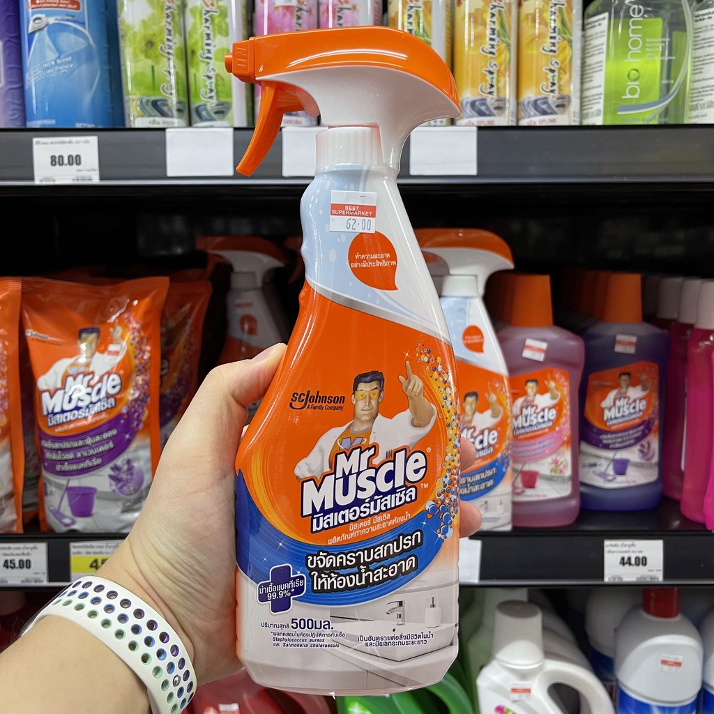 มิสเตอร์มัสเซิล ผลิตภัณฑ์ขจัดคราบสกปรก ให้ห้องน้ำสะอาด 500 มล. Mr.Muscle Bathroom Spray 500 ml.