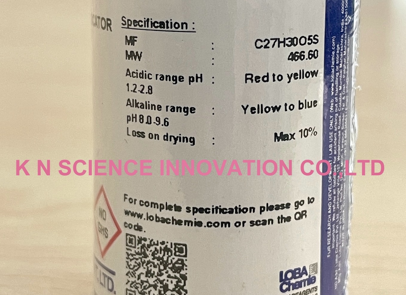 Thymol blue indicator, AR 76-61-9 ,25 g ,Loba 0630600025