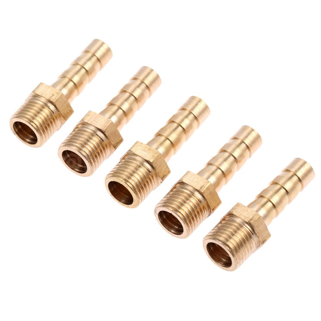 BT-PC หางปลาไหลทองเหลือง ตรง เกลียวนอก Male Straight Brass Hose Tail Air fitting ข้อต่อลมทองเหลือง Barb tails หางปลาไหลเกลียวนอกตรง หางหนู เกลียวตัวผู้