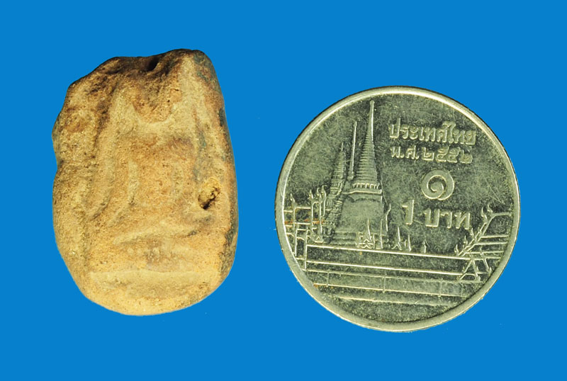 *31457 พระพิมพ์ทรงลักษณะนางพญา วัดจุฬามณี สภาพใช้ ส่วนบนชำรุด เนื้อดิน 13