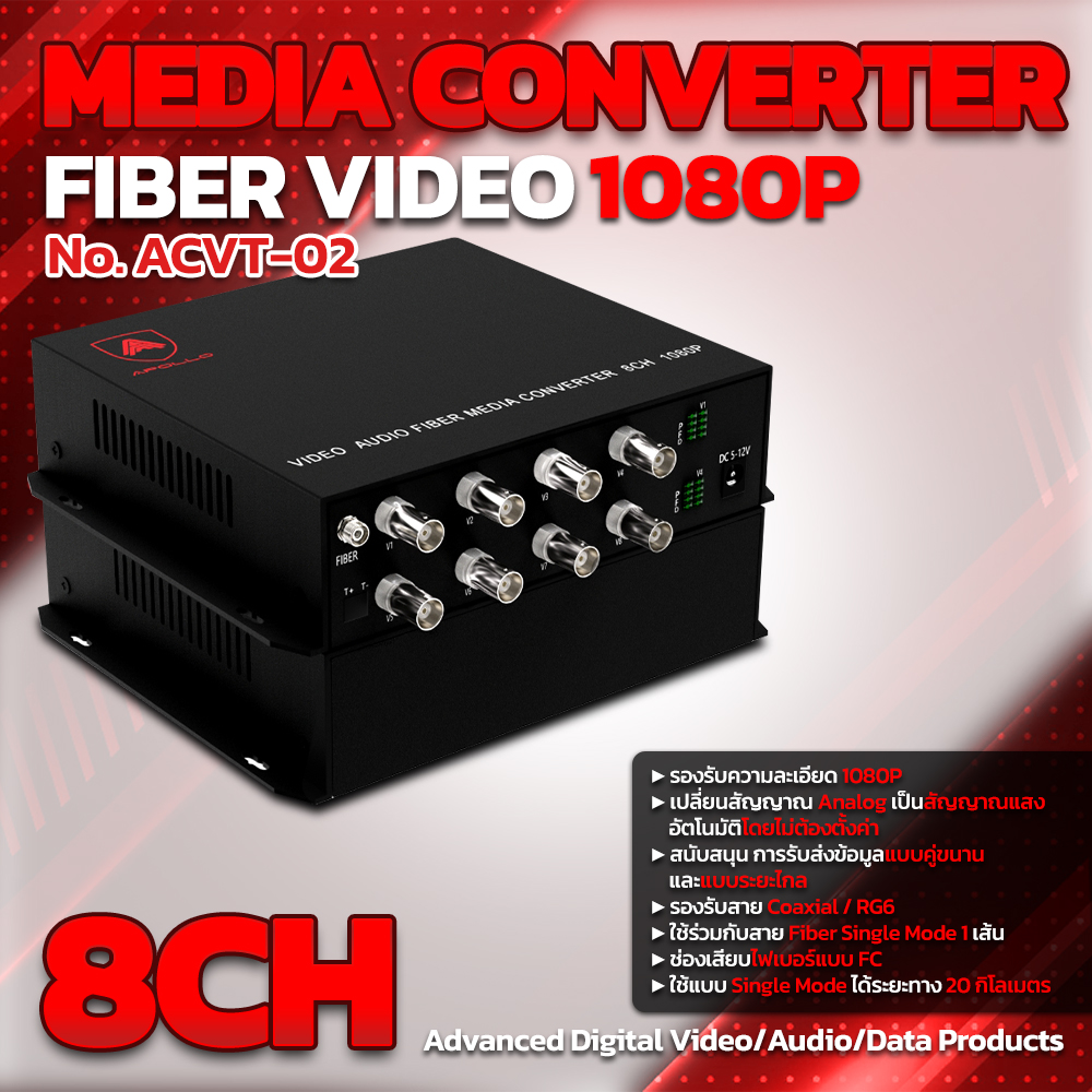 ACVT-02 8CH Fiber Video Converter 1080P