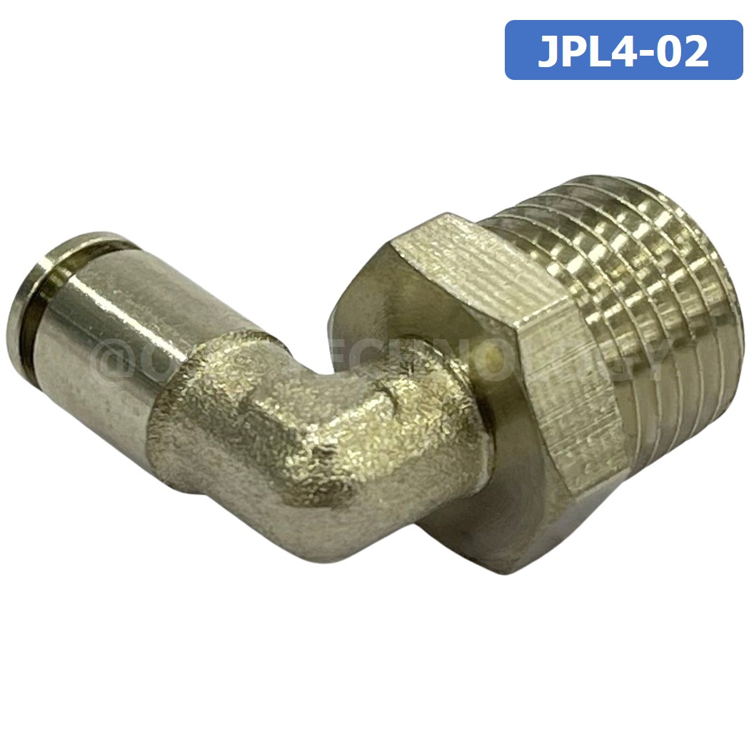 (1ชิ้น) JPL4-02 ข้อต่อลม เกลียวนอก งอ 90° สแตนเลส STAINLESS Male Thread Elbow Pipe Quick Fittings Connector ข้อต่อลมสแตนเลส ข้องอ