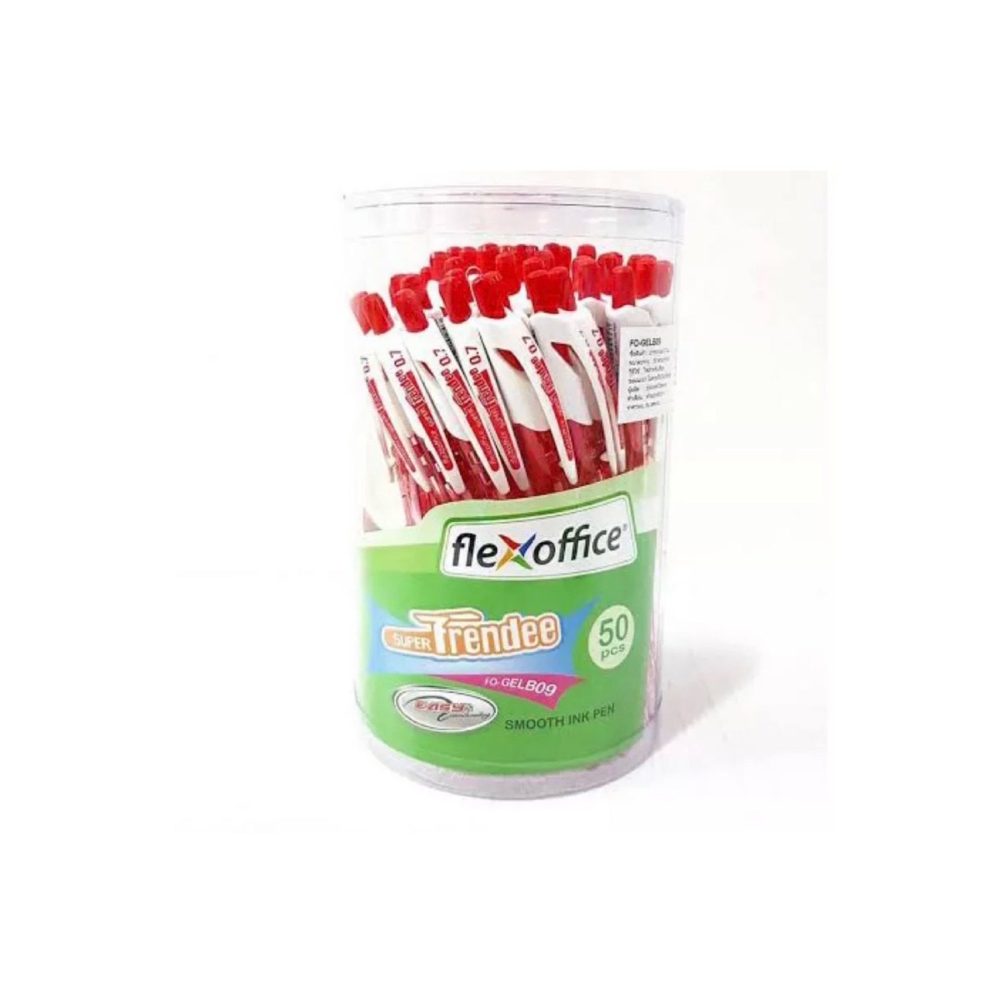 ปากกาแดง Flexoffice 0.7mm. flex super trendee บรรจุ 50 ด้าม