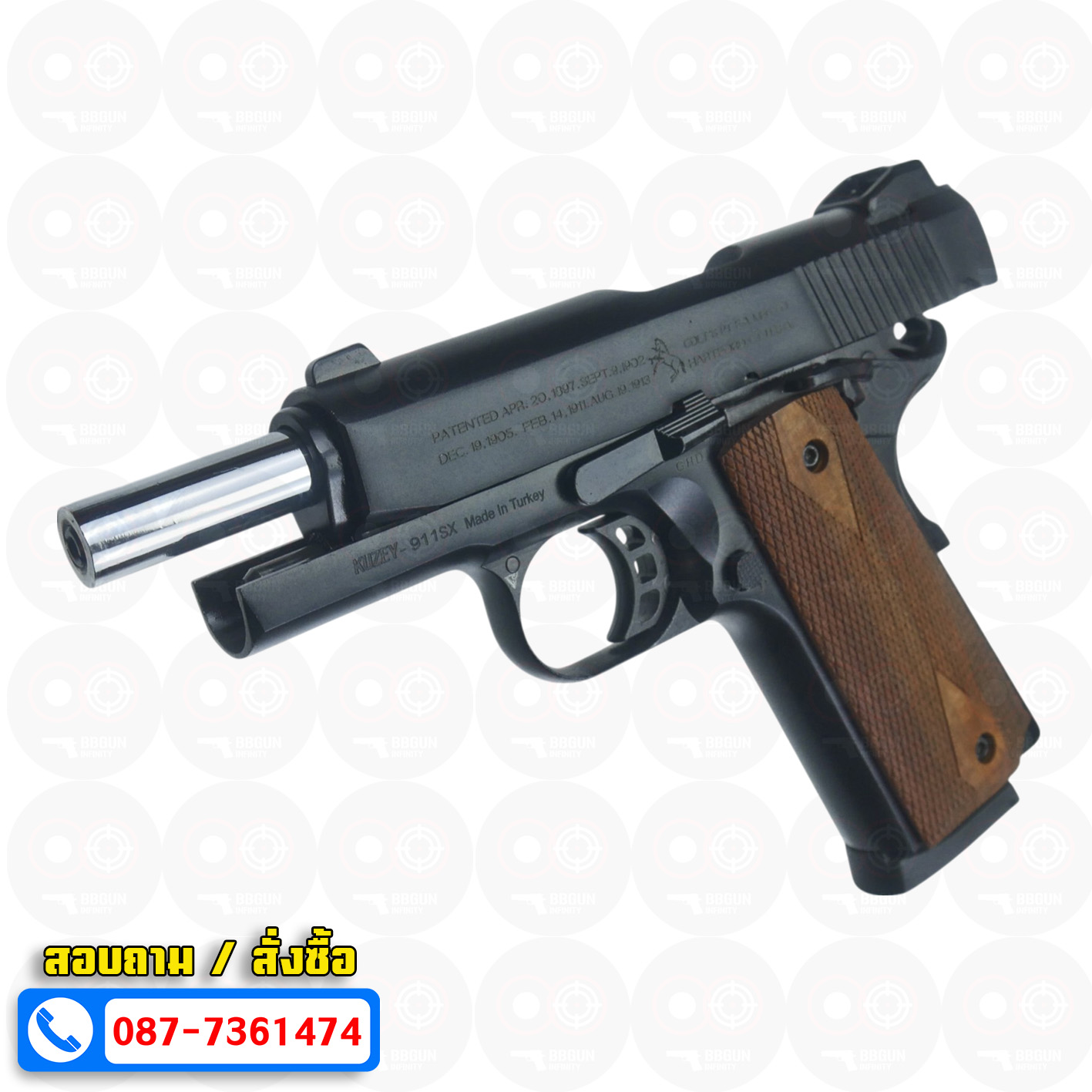 แบลงค์กัน KUZEY M1911 COLT'S 100 ปี สีดำ 4 นิ้ว Blank Gun