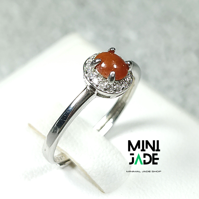 แหวนหยกแดง Honey JADE เนื้อกึ่งใส