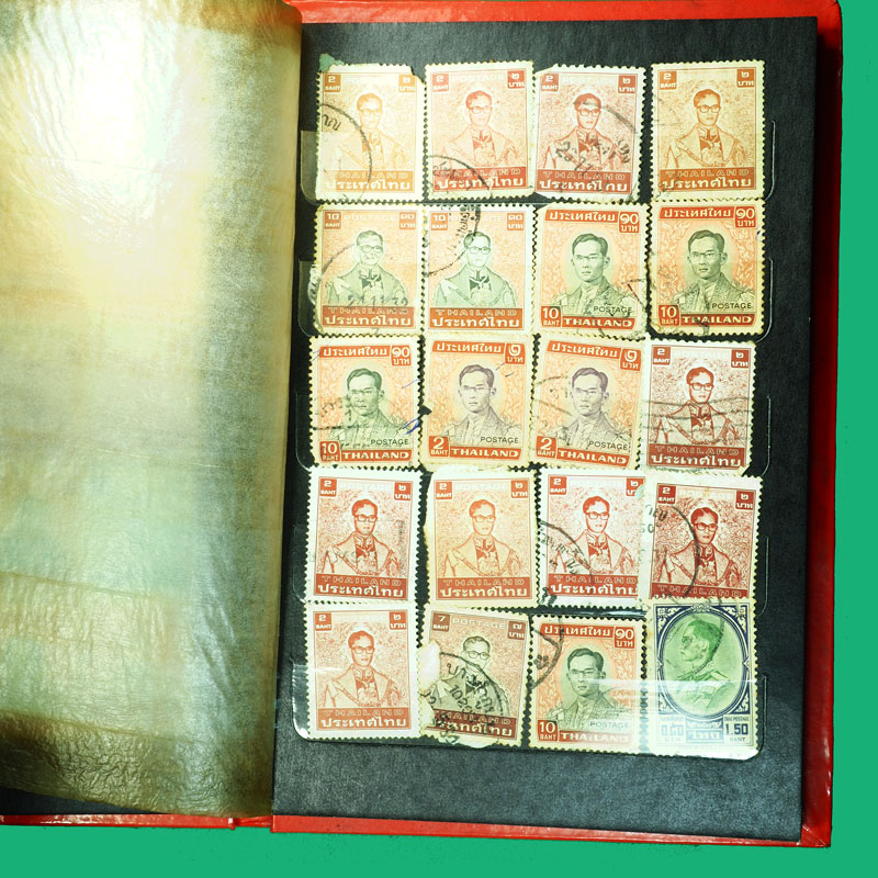 *36053 แผ่นเเสมป์เก่า ในหลวงรัชกาลที่ 9 จำนวน 6 แผ่นตามภาพ สินต้าหมวด A 16