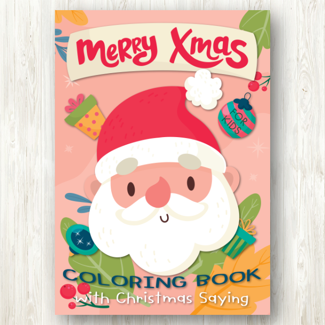 สมุดระบายสีคริสต์มาส (Christmas Coloring Book 1) พร้อมคำพูดวันคริสต์มาส