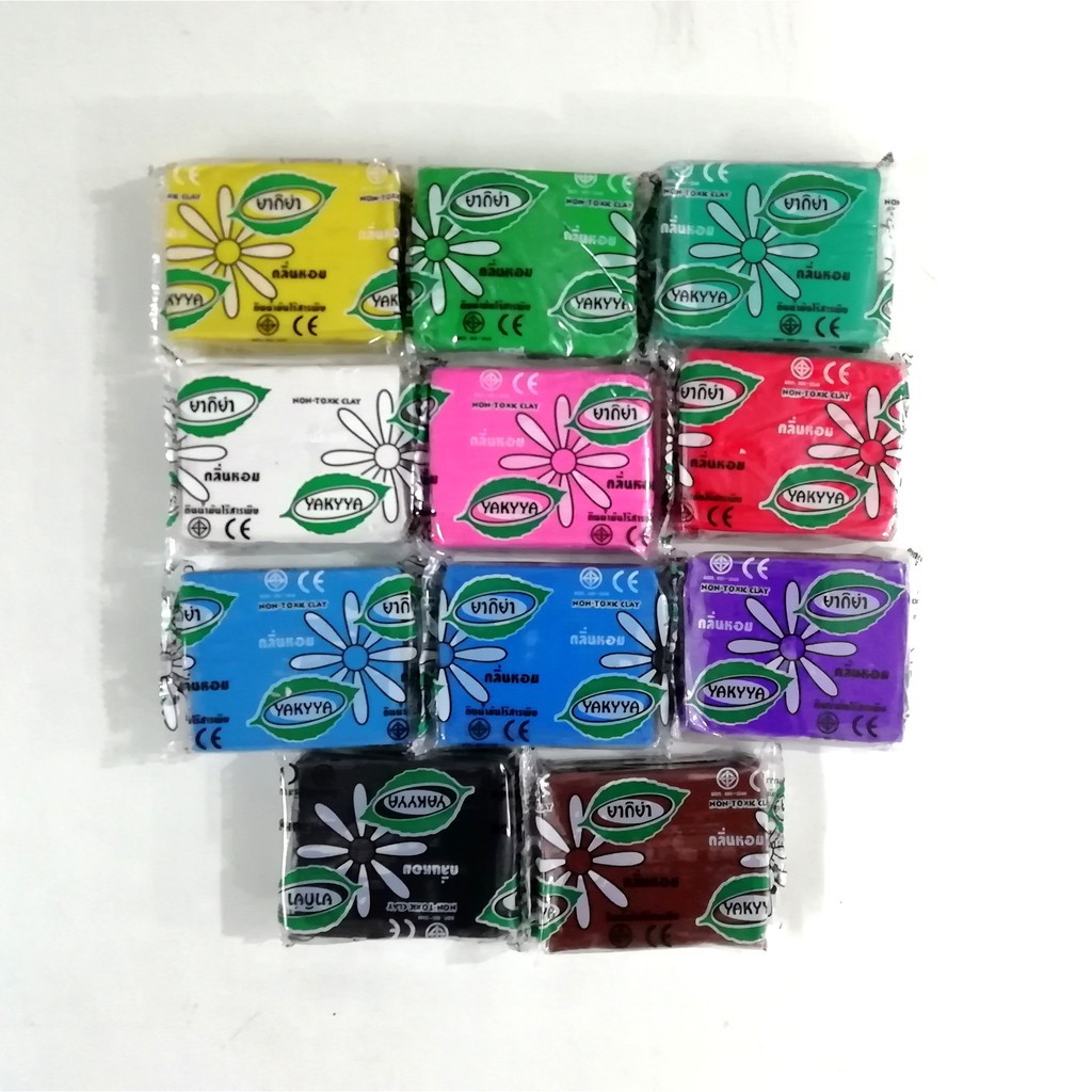 ดินน้ำมันไร้สารพิษ ยากิย่า (Yakyya Non-Toxic Clay) (ราคารวมแวท) (แพ็คละ 24 ก้อน) ดินน้ำมัน ปลอดภัยไร้สาร สีสดสวยดินน้ำมันนิ่ม
