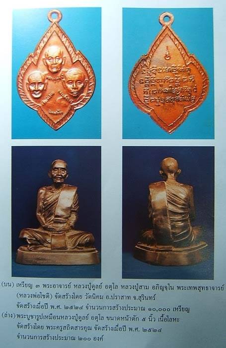 ขายแล้ว *33268 เหรียญสามพระอาจารย์ หลวงปู่ดุลย์ วัดบูรพาราม ปี 2524 สุรินทร์ 86(ขายแล้ว)