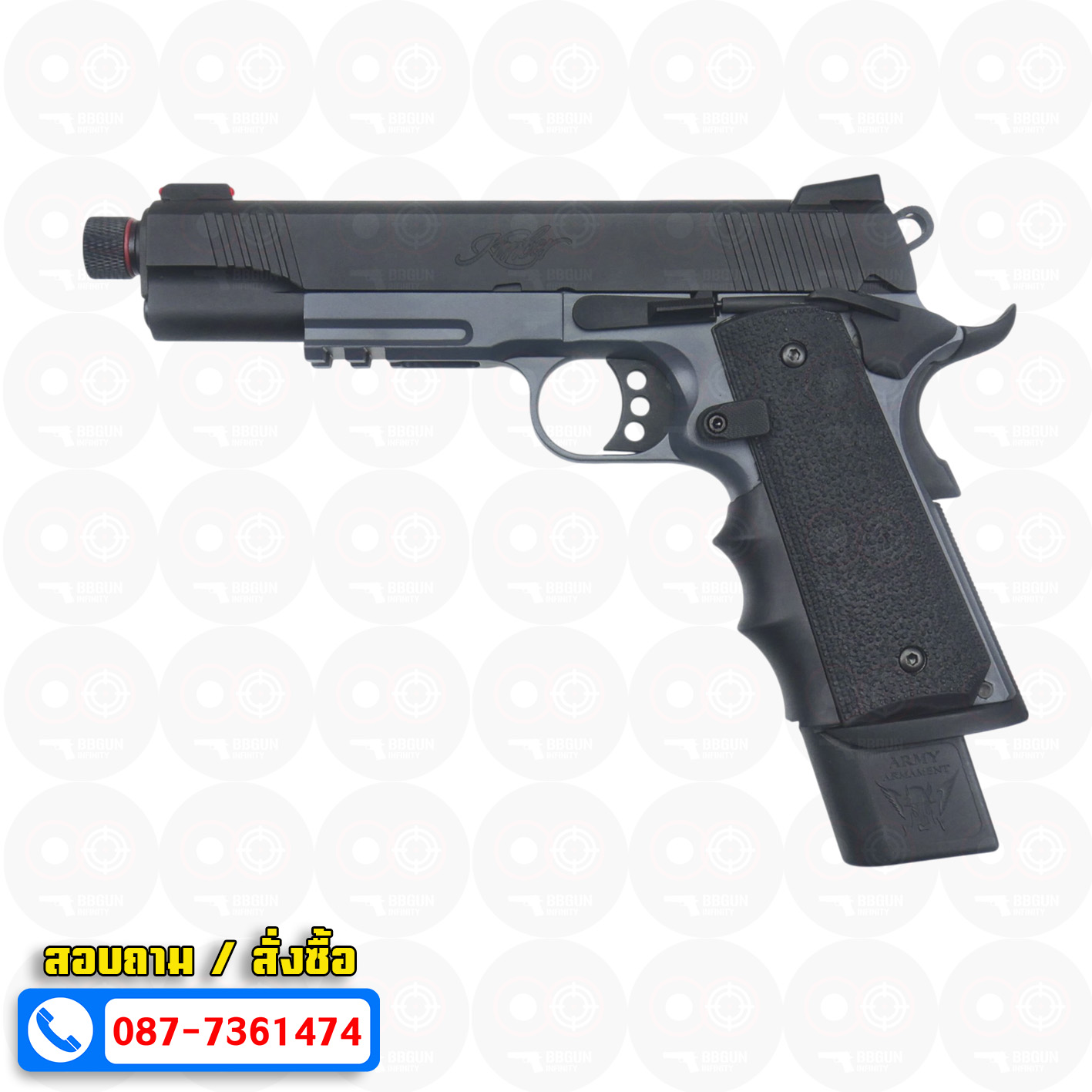 บีบีกันอัดแก๊ส Army Armament R32-2 Kimber Custom สีดำเทา (Grey) BB GUN