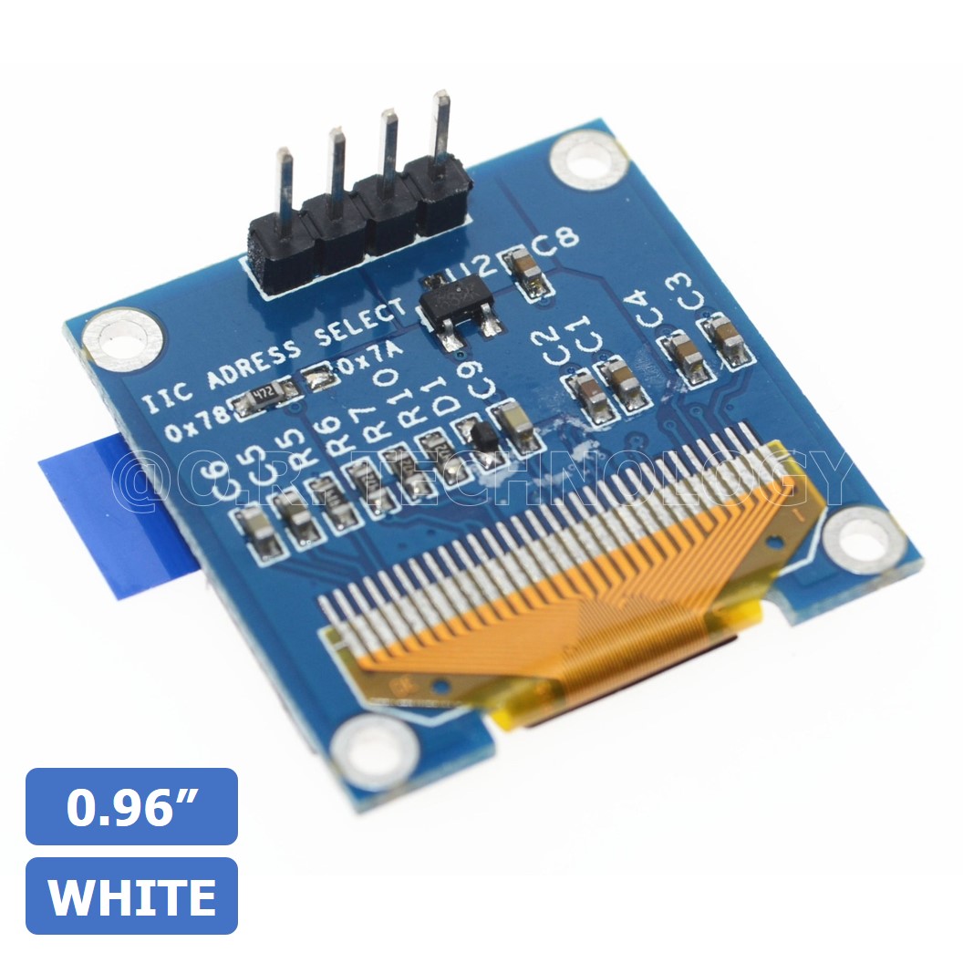 (1ชิ้น) AA413 หน้าจอ จอแสดงผล ขนาด 0.96 นิ้ว 0.96" Inch I2C IIC OLED LCD Module 4pin (with GND VCC), White สีขาว