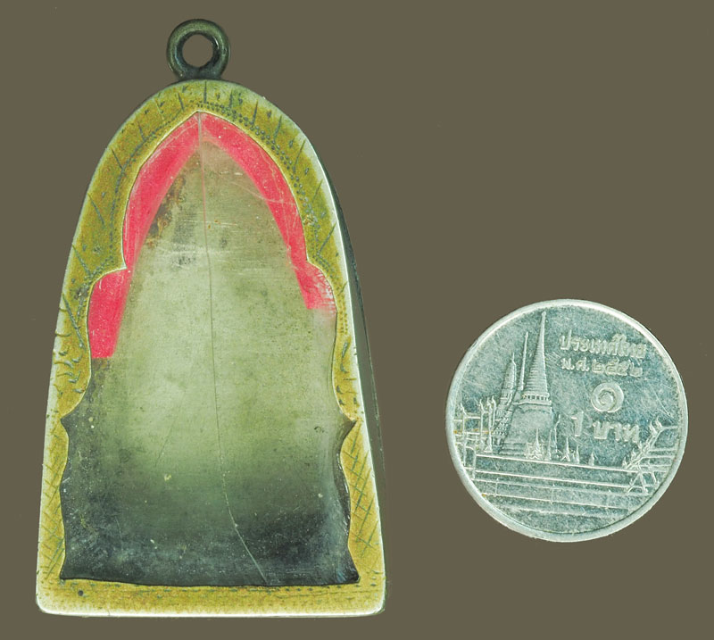 *38156 กรอบแป๊ะตัง เก่า สำหรับใส่พระหลวงปู่ทวด หลังเตารีด พิมพ์ใหญ่ 17