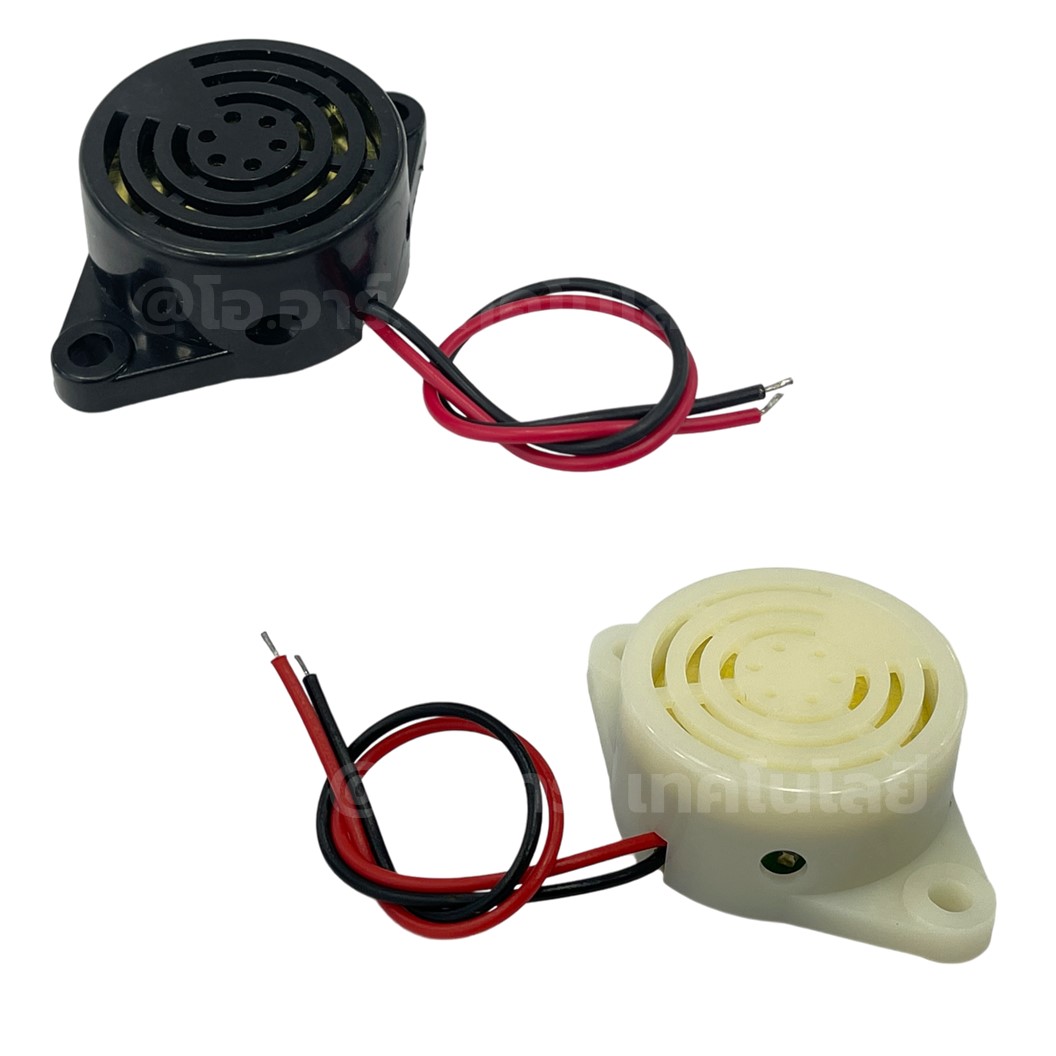 SFM-27 สีดำ/สีขาว DC3-24V Active Buzzer Electronics บัซเซอร์ ออด สัญญาณเสียงเตือน เสียงดังยาวต่อเนื่อง 3-24VDC Black/White Continuous Sound