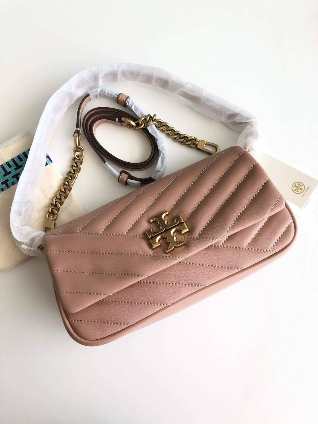 Tory Burch Kira Chevron Tassel Small Flap Shoulder Bag