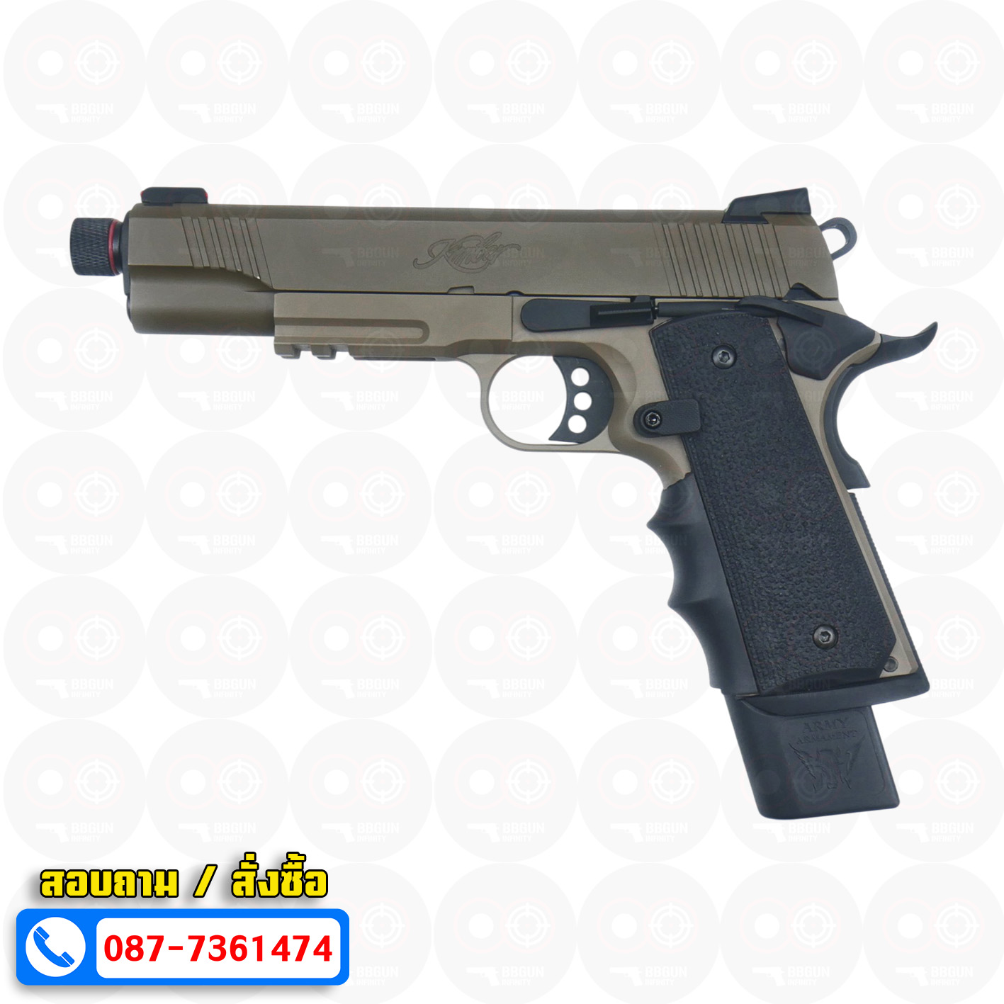 บีบีกันอัดแก๊ส Army Armament R32-1 Kimber Custom สีทราย (Tan) BB GUN