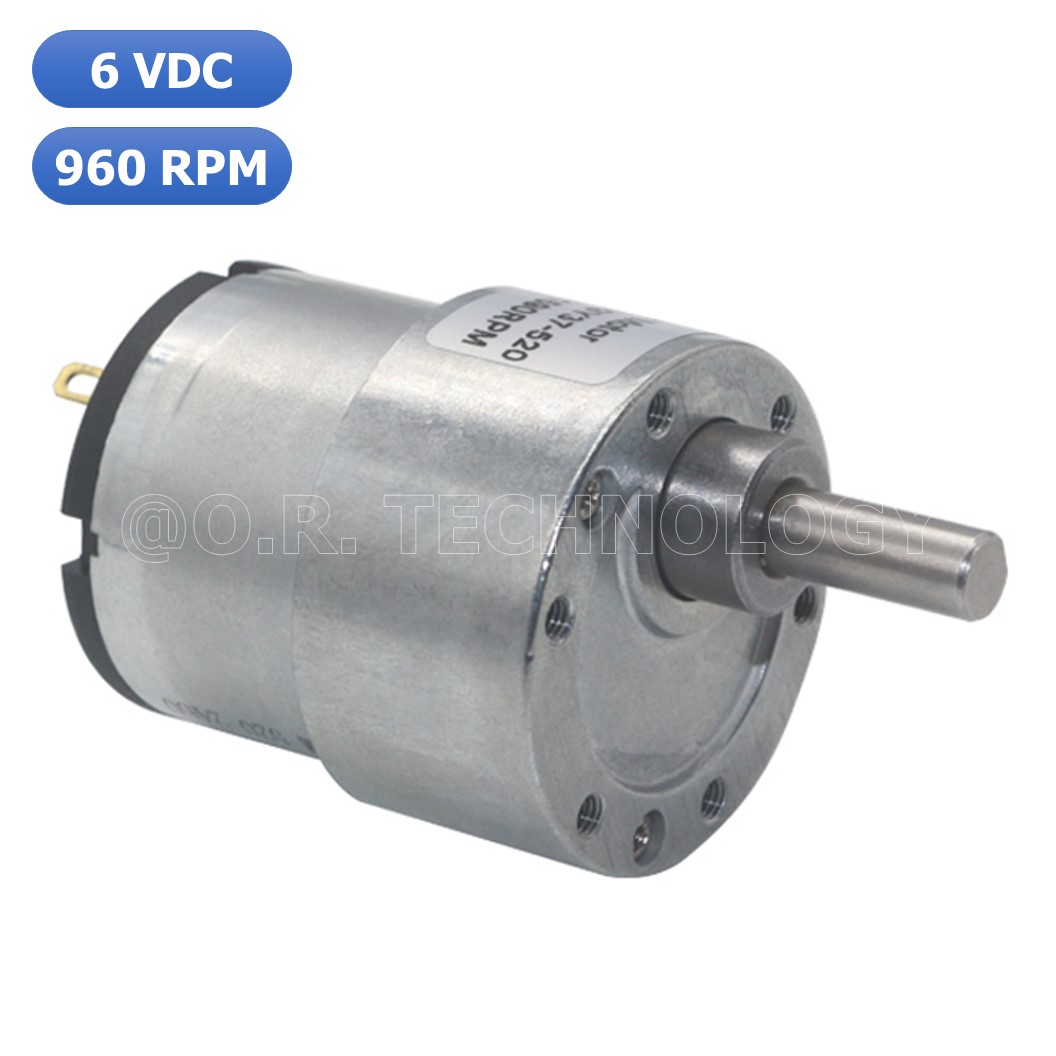 (1ชิ้น) JB011 มอเตอร์ มอเตอร์เกียร์ มอเตอร์อเนกประสงค์ ทอร์กสูง JGB37-520 JGB-520 Motor gear DC6V ความเร็วรอบ 960RPM/MIN (แกนขนาด 6mm, Shaft D)