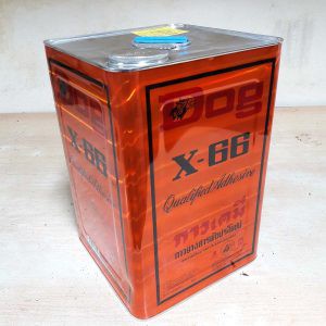 กาวยางอเนกประสงค์ DOG X-66 รุ่นปี๊บ 12 กก.เต็ม(ราคารวมแวท)ของแท้ ใช้ในโรงงานอุตสาหกรรม ติดรองเท้า {รหัสสินค้า2001028604}