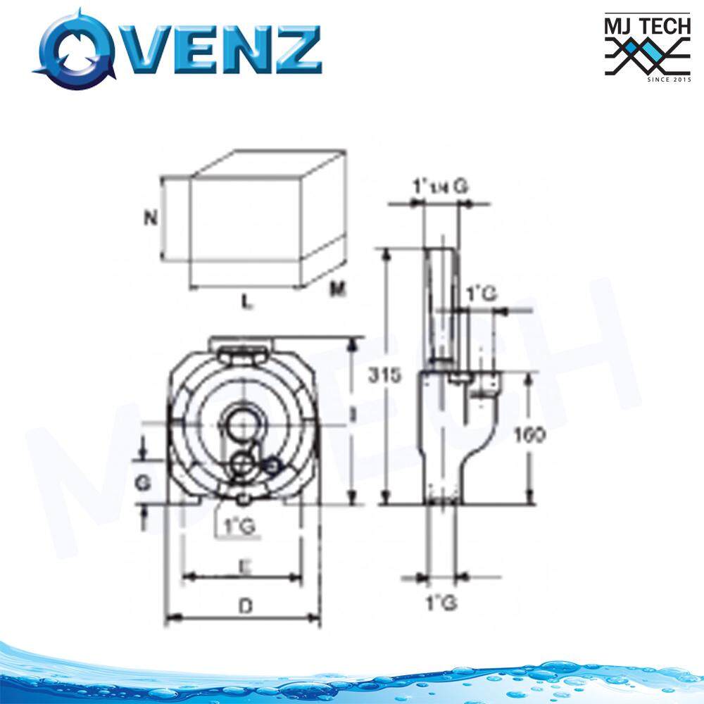 Venz ปั๊มน้ำหอยโข่ง แบบเจ็ทคู่ ชนิดดูดลึก 1 แรง ขนาด 1.1/4*1 นิ้ว รุ่น VA-100