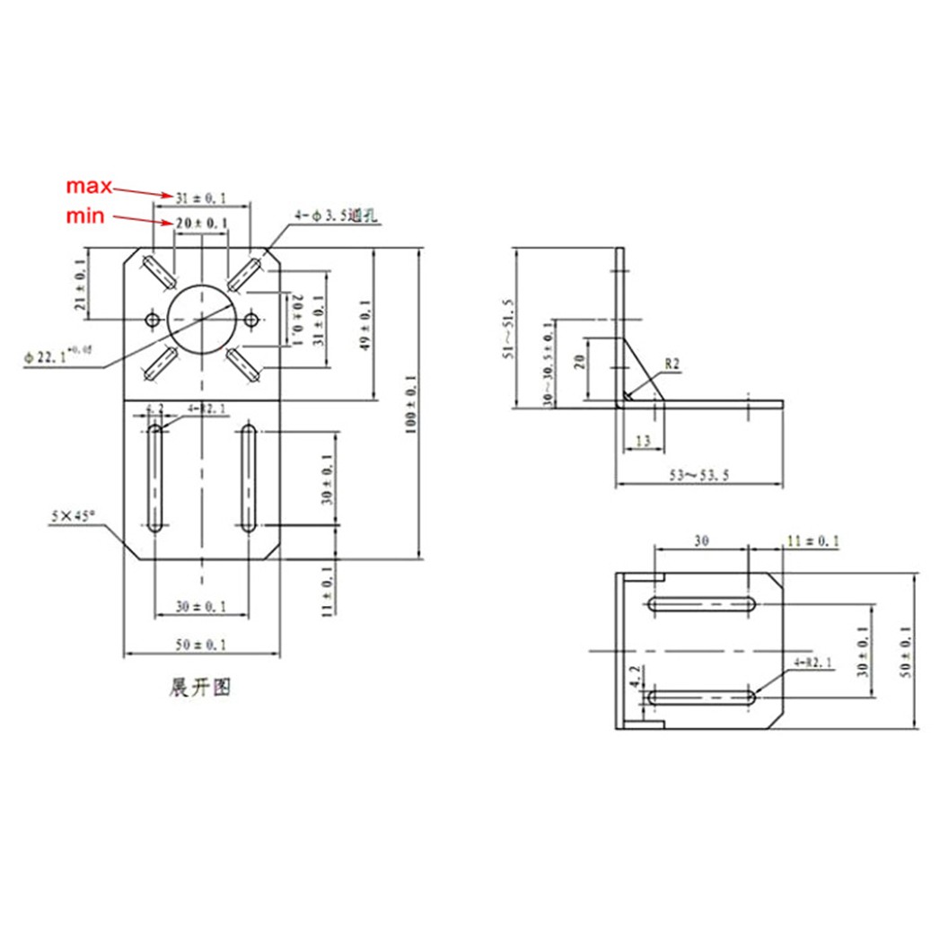 JA057 ฉากยึดมอเตอร์ 750/755/775/795/850/895 L Shape Support DC Motor Bracket / Step Motor 28/35/42 NEMA17 ตัวยึดมอเตอร์ ฐานมอเตอร์