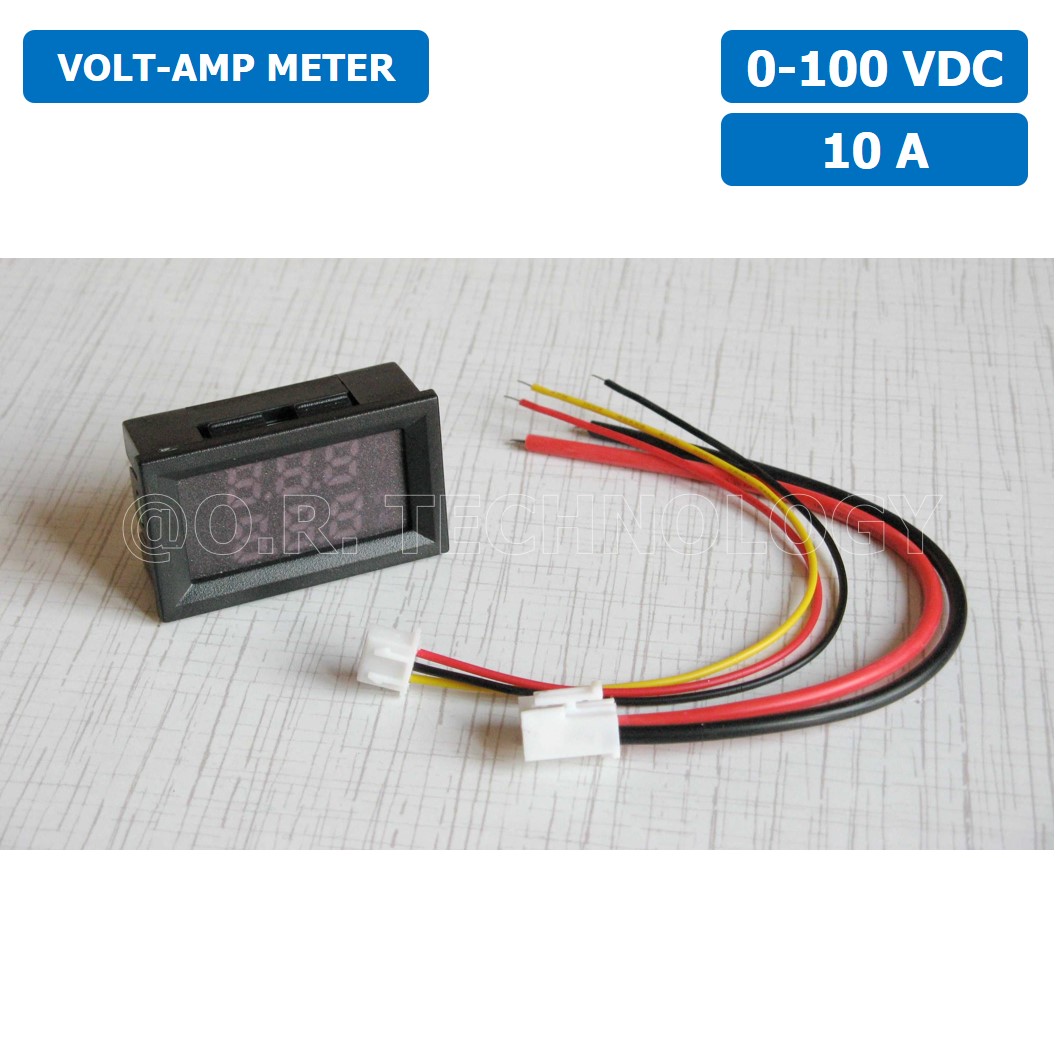 (1ชิ้น) MV430 DC 0-100V 10A เครื่องวัดแรงดัน และกระแสไฟฟ้า LED Voltmeter Current meter Amp meter Dual Digital Meter
