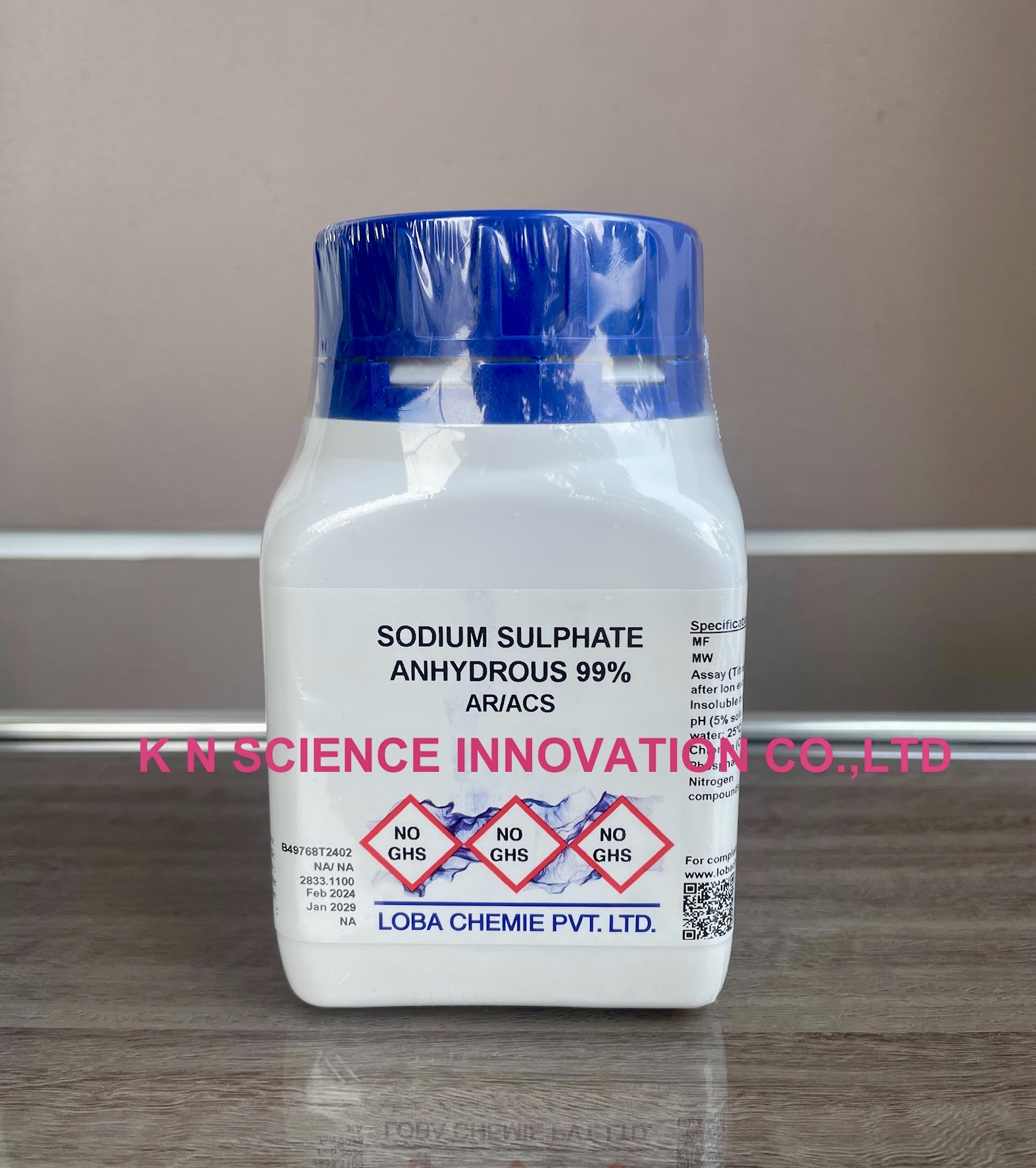 Sodium sulfate anhydrous, powder, >99%, AR/ACS 7757-82-6 ,500 g ,Loba 0601500500