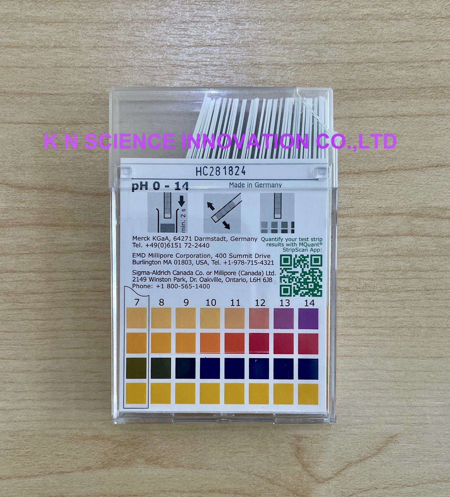 pH-indicator strips pH 0 - 14 Universal indicator , non-bleeding , MQuant® ยี่ห้อ Merck 109535