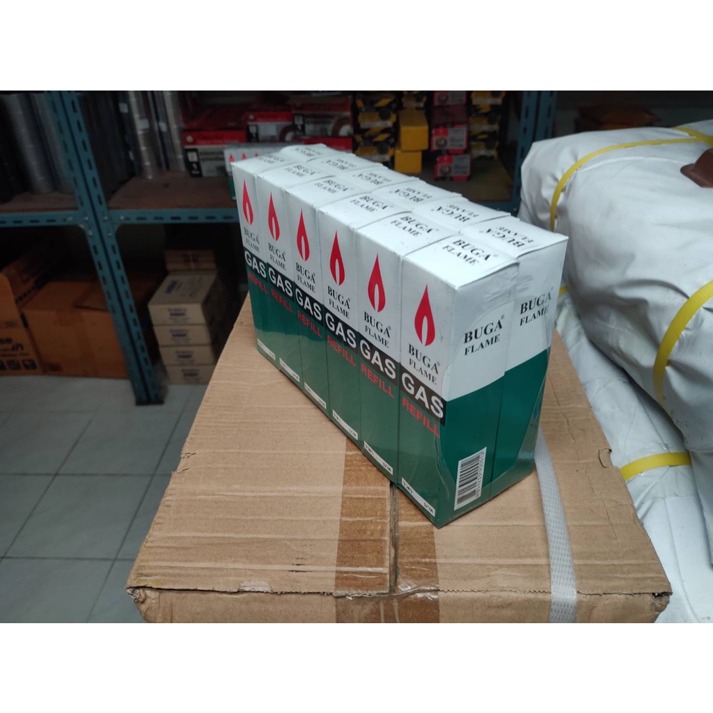 BUGA แก๊สกระป๋องเล็ก ขนาด 50 กรัม (ราคารวมแวท) แก๊สเติมปืนจุดเตา ไฟแช็ค อุปกรณ์ทำอาหาร {รหัสสินค้า2800140401}