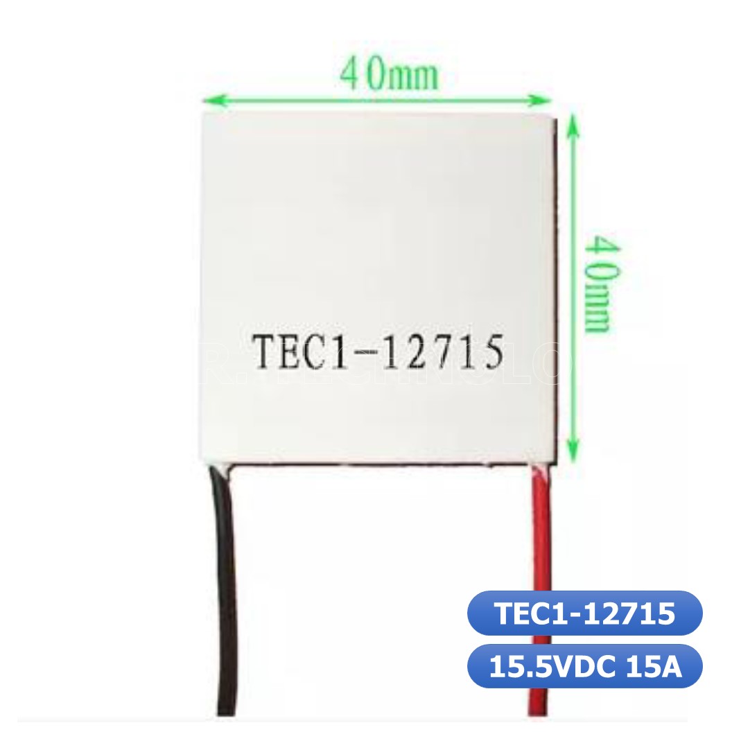 (1ชิ้น) NA181 แผ่นร้อนเย็น แผ่นเพลเทียร์ (Peltier) แผ่นทำความร้อน-เย็น ขนาด 40x40mm 15.5VDC 15A TEC1-12715