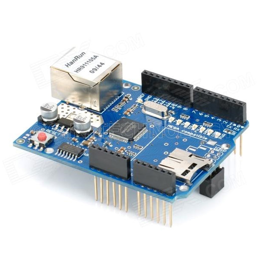 (1ชิ้น) AA009 Ethernet Shield W5100 บอร์ดต่ออินเตอร์เน็ต บอร์ดต่อสายแลน สำหรับ Arduino UNO R3 ATMega 328 1280 MEGA2560 พร้อมช่อง Micro SD card