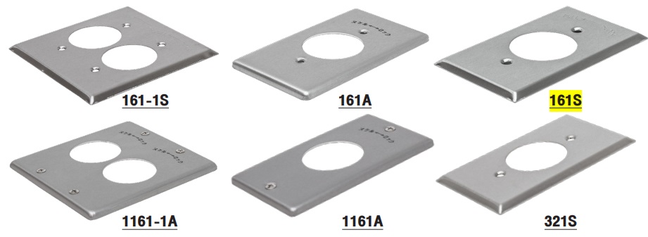 161-1S STAINLESS ฝาครอบเต้ารับ สำหรับเต้ารับ 20A (4P), 30A (เส้นผ่านศูนย์กลางรู Ø 40.5mm.)