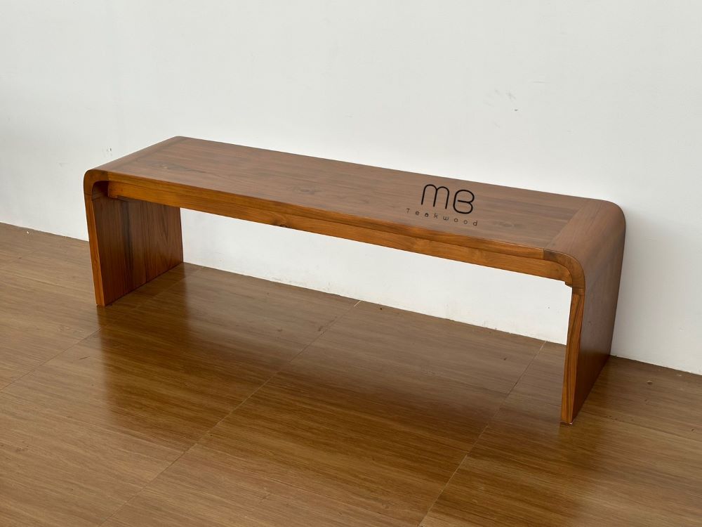 ม้านั่งยาวไม้สัก(Bench) สีสักทอง