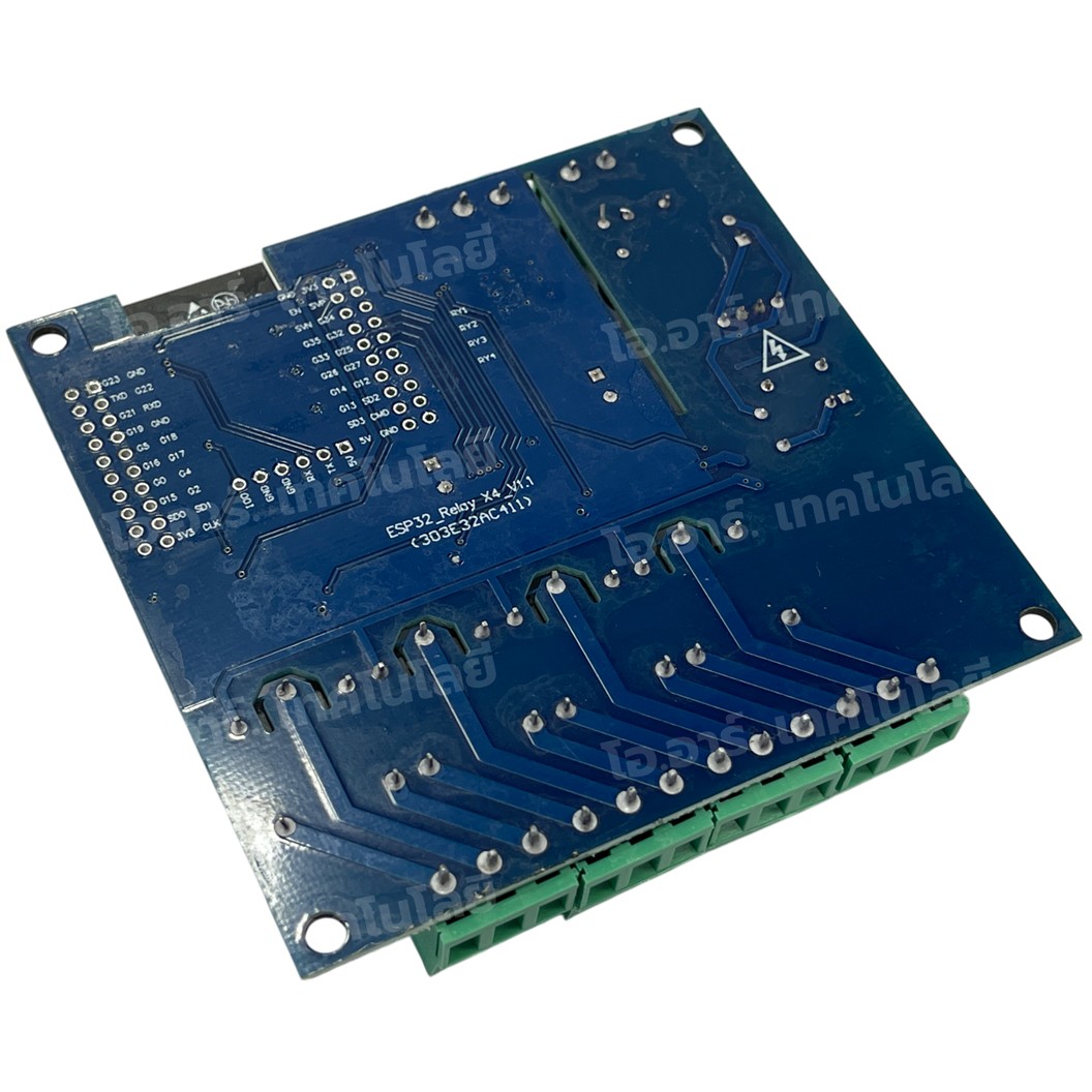 ESP32-Relay-X4 บอร์ด ESP32 พร้อมรีเลย์ 4 ช่อง AC/DC 220VAC/7-30VDC ESP32 WiFi Bluetooth 4 Channel Relay module ESP32-WROOM BLE development board