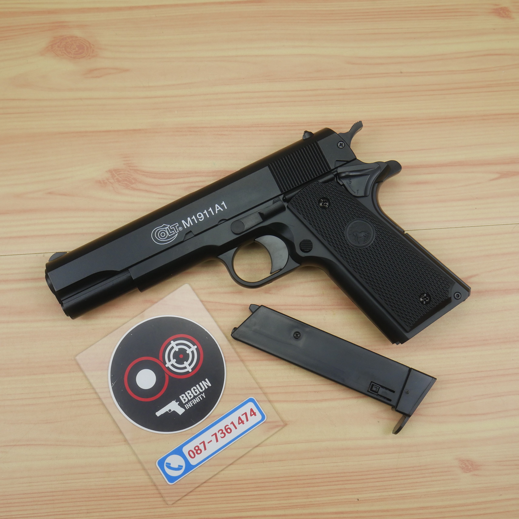 ปืนอัดลมสปริงชักยิงไต้หวัน Cybergun Colt M1911 A1 Spring Action