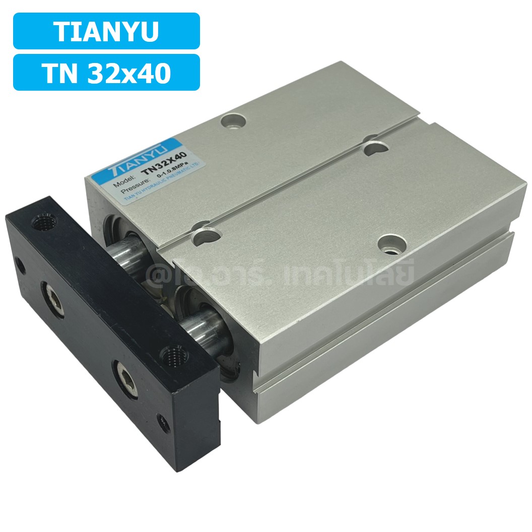 TN32 กระบอกลม แบบแกนคู่ กระบอกลมคอมแพ็ค 2 แกน Twin-Rod Cylinder compact Double-shaft Air Pneumatic (Bore32 x Stroke10-70)