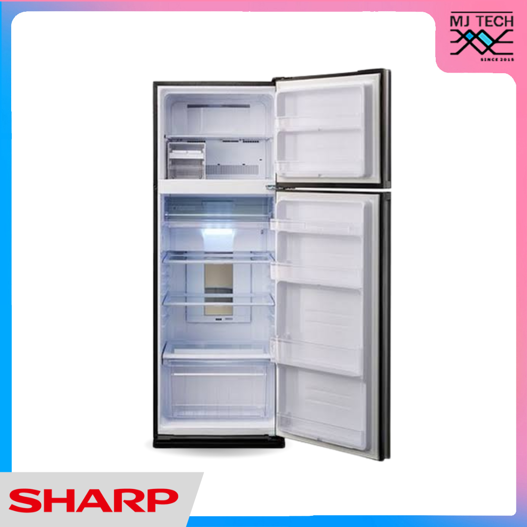 Sharp ตู้เย็น 2 ประตูกระจกดำ Inverter ขนาด 13.3Q รุ่น SJ-X380GP-BK