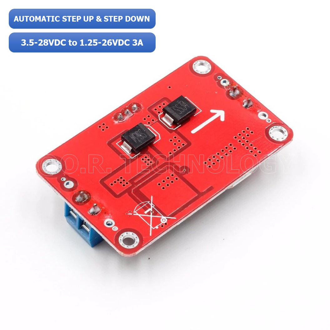 (1ชิ้น) AA253 โมดูลปรับเพิ่ม-ลดแรงดันไฟ โมดูลแปลงไฟ XL6009 LM2596S DC-DC Automatic Step Up & Step Down Solar panel Module (Buck and Boost convertor) 3.5-28VDC to 1.25-26VDC 3A